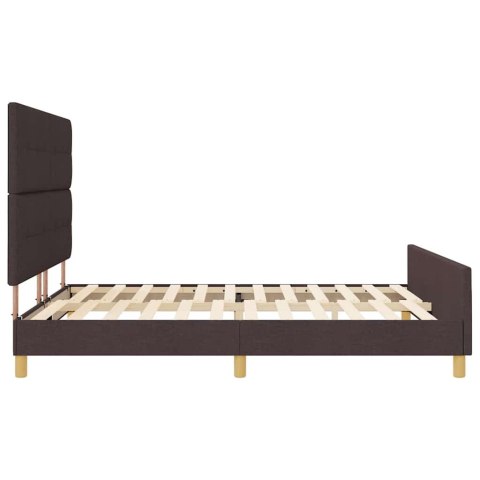 VidaXL Ramka łóżka Z zagłówkiem ciemnobrązowy 180 x 200 cm tkanina