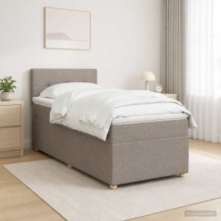 VidaXL Łóżko kontynentalne z materacem Ciemnoszary 100 x 200 cm