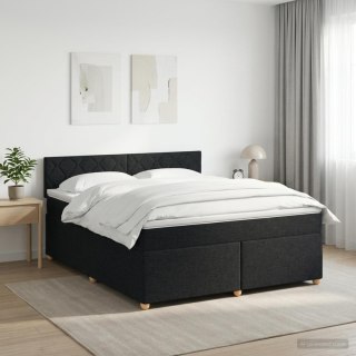 VidaXL Łóżko kontynentalne z materacem Czarny 140 x 190 cm tkanina