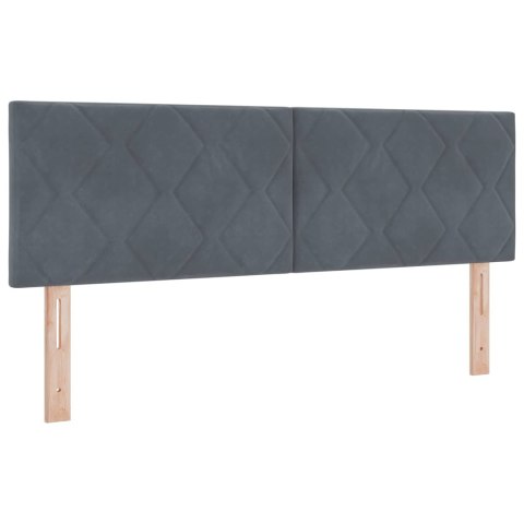 VidaXL Łóżko kontynentalne z materacem ciemnoszary 140 x 190 cm Welur