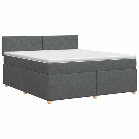VidaXL Łóżko kontynentalne z materacem ciemnoszary 140 x 190 cm
