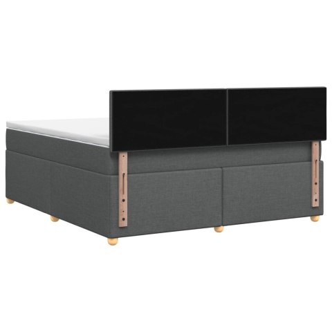 VidaXL Łóżko kontynentalne z materacem ciemnoszary 140 x 190 cm