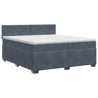 VidaXL Łóżko kontynentalne z materacem ciemnoszary 200 x 200 cm Welur
