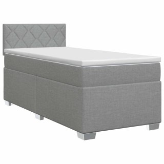 VidaXL Łóżko kontynentalne z materacem jasnoszary 100 x 200 cm tkanina