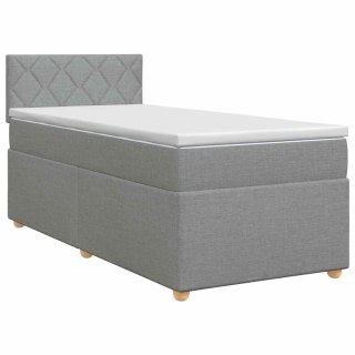 VidaXL Łóżko kontynentalne z materacem jasnoszary 100 x 200 cm tkanina