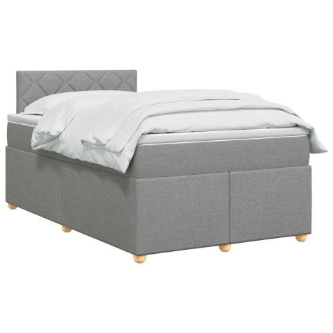 VidaXL Łóżko kontynentalne z materacem jasnoszary 120 x 190 cm tkanina