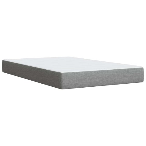 VidaXL Łóżko kontynentalne z materacem jasnoszary 120 x 190 cm tkanina