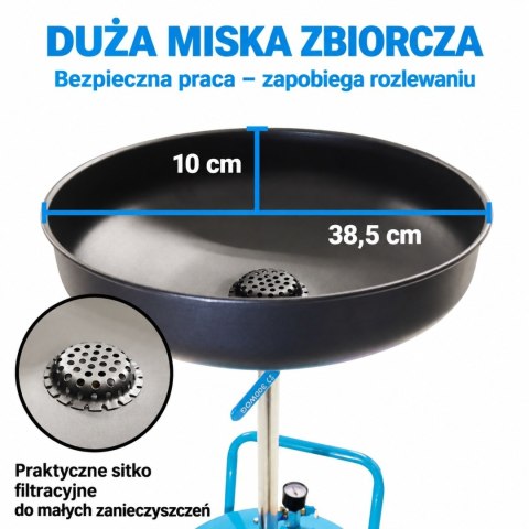 Przenośna mobilna Zlewarka do oleju Warsztatowa Regulowana ze zbiornikiem 80L