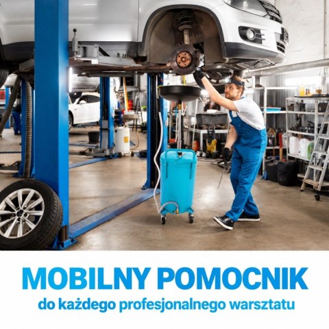 Przenośna mobilna Zlewarka do oleju Warsztatowa Regulowana ze zbiornikiem 80L