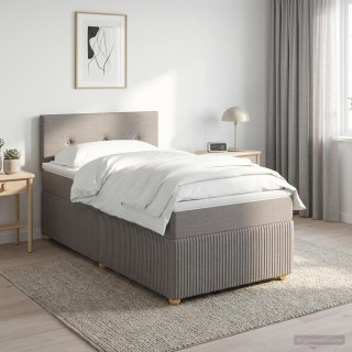 VidaXL Łóżko kontynentalne z materacem Ciemnoszary 100 x 200 cm