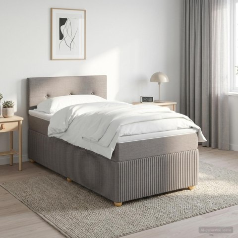 VidaXL Łóżko kontynentalne z materacem Ciemnoszary 100 x 200 cm
