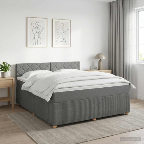 VidaXL Łóżko kontynentalne z materacem ciemnoszary 140 x 190 cm