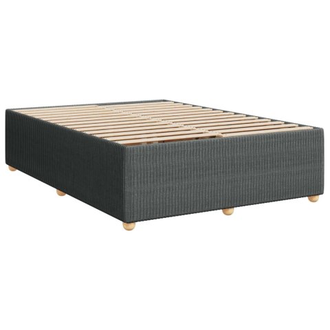 VidaXL Łóżko kontynentalne z materacem ciemnoszary 140 x 190 cm