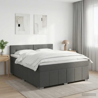 VidaXL Łóżko kontynentalne z materacem ciemnoszary 180 x 200 cm