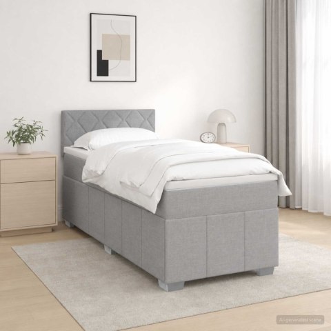 VidaXL Łóżko kontynentalne z materacem jasnoszary 100 x 200 cm tkanina