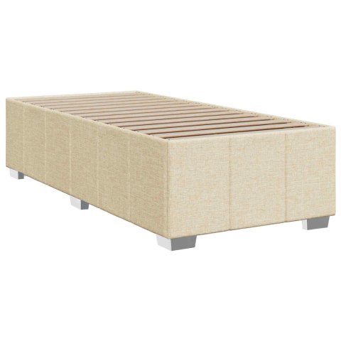 VidaXL Łóżko kontynentalne z materacem kremowy 100 x 200 cm tkanina