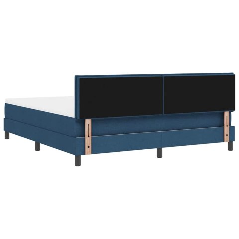 VidaXL Łóżko sprężynowe Z zagłówkiem Niebieski 180 x 200 cm tkanina