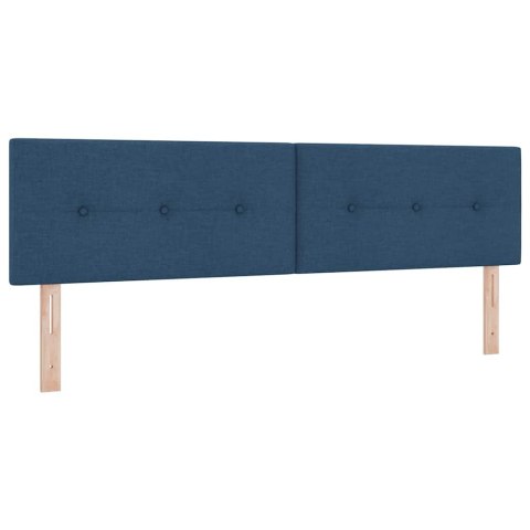 VidaXL Łóżko sprężynowe Z zagłówkiem Niebieski 180 x 200 cm tkanina