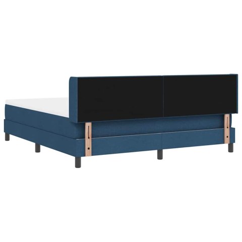 VidaXL Łóżko sprężynowe Z zagłówkiem Niebieski 200 x 180 cm tkanina