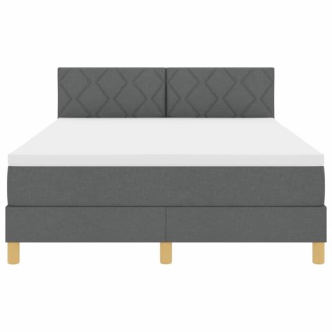 VidaXL Łóżko z sprężyną LED Ciemnoszary 140 x 190 cm tkanina
