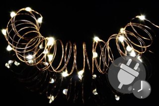 Łańcuch oświetleniowy świąteczny MINI 50 LED z timerem - ciepły biały kolor