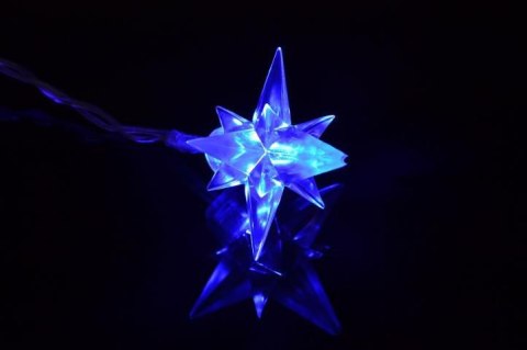 Świąteczne LED lampki - niebieskie gwiazdki, 4m
