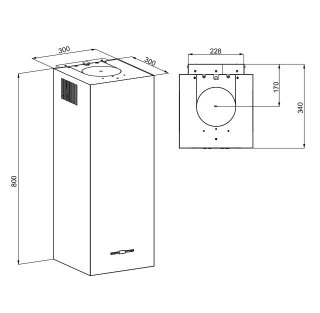 Okap kominowy MAAN Ponza W 830 60 cm | LED | filtry aluminiowe | złoty