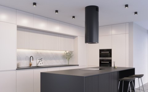 Okap wyspowy MAAN Elba2 39 cm | LED | filtry aluminiowe | czarny