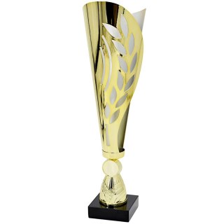 PUCHAR METALOWY ZŁOTO SREBRNY 38,5 CM TRYUMF