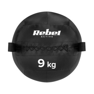 Piłka lekarska do ćwiczeń fitness, rehabilitacyjna, 9kg, REBEL ACTIVE