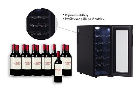 Lodówka na wino ADLER AD 8083 (OUTLET)