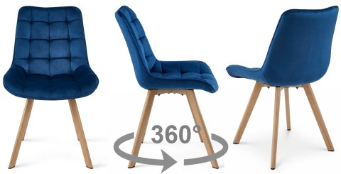 Krzesło SORIA 360 - aksamit granat / nogi dąb x 3