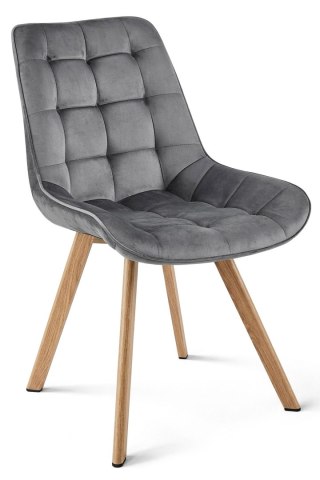 Krzesło SORIA 360 - aksamit szary ciemny / nogi dąb x 3