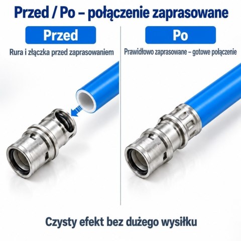 Praska do rur PEX ALU-PEX BITUXX 6 ton - zestaw 12 szczęk TH U V