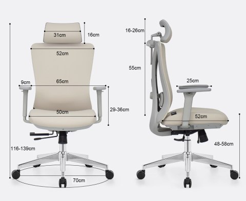 Fotel biurowy ergonomiczny ANGEL GelatO Szary