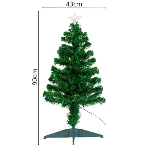 CHOINKA DEKORACYJNA ŚWIATŁOWODOWA MULTIKOLOR 90CM