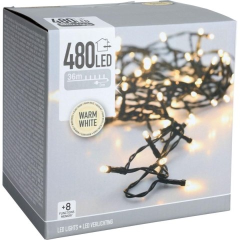 LAMPKI CHOINKOWE ŁAŃCUCH ŚWIETLNY 480 LED TIMER CIEPŁY BIAŁY
