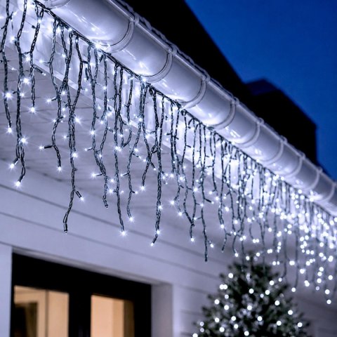 SOLARNY ŁAŃCUCH ŚWIETLNY 240 LED 13 FUNKCJI USB ZIMNY BIAŁY