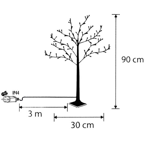 DRZEWKO DEKORACYJNE 100LED 90CM BLACK
