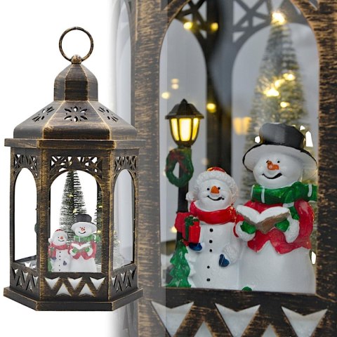 LATARNIA DEKORACYJNA MIGAJĄCE DIODY LED 32CM BAŁWAN