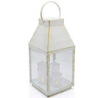 LATARNIA LAMPION ADWENTOWY RORATY LED 35CM 3 ŚWIECE TIMER BIAŁY