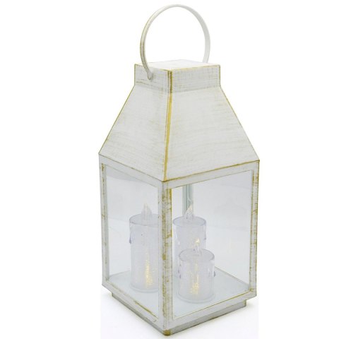 LATARNIA LAMPION ADWENTOWY RORATY LED 35CM 3 ŚWIECE TIMER BIAŁY