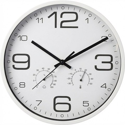 ZEGAR ŚCIENNY 30CM Z TERMOMETREM BIAŁY