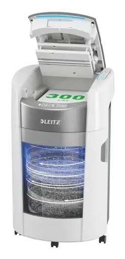Niszczarka Leitz IQ Optimax AutoFeed 300, P5, 300 kartek, 25 l kosz