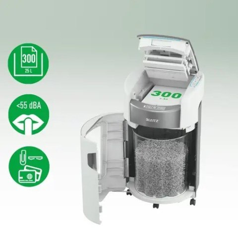 Niszczarka Leitz IQ Optimax AutoFeed 300, P5, 300 kartek, 25 l kosz