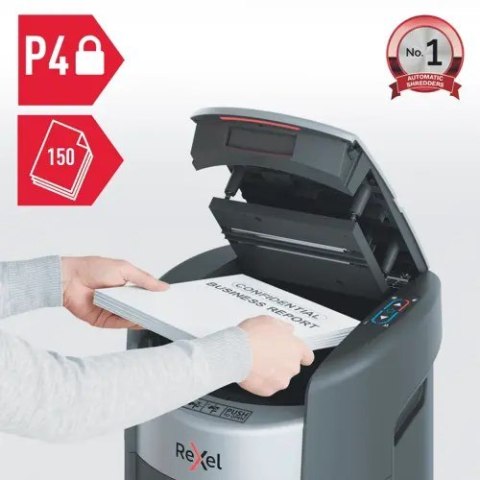 Niszczarka Rexel ShredMax AutoFeed+ 150X, P4, 150 kartek, 15 l kosz