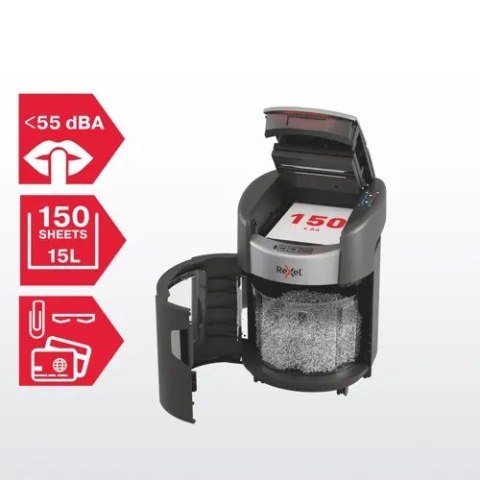 Niszczarka Rexel ShredMax AutoFeed+ 150X, P4, 150 kartek, 15 l kosz