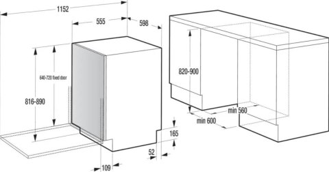 Zmywarka do zabudowy 60 cm GORENJE GV16D9 | klasa D | 16 kpl | Speedwash | TotalDry