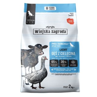 Wiejska Zagroda Karma sucha dla psa Light Gęś z cielęciną Prebiotyk i probiotyk (dorosły) 2kg