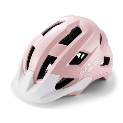 Kask rowerowy młodzieżowy z odpinanym daszkiem 54-58 cm - różowy